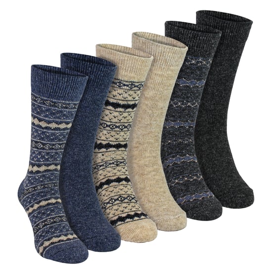 6 Paar Dikke Alpaca Duurzame Herensokken voor Boots - Image 1