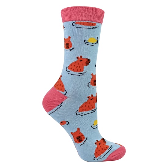 Ladies Capybara Novelty Patterned Bamboo Socks - Image 1