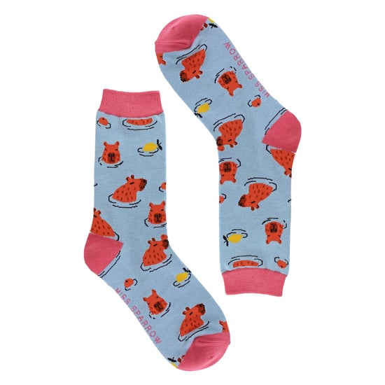 Ladies Capybara Novelty Patterned Bamboo Socks - Image 3