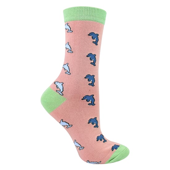 Dames Dolphins Novelty Geprinte Bamboosokken - Image 1
