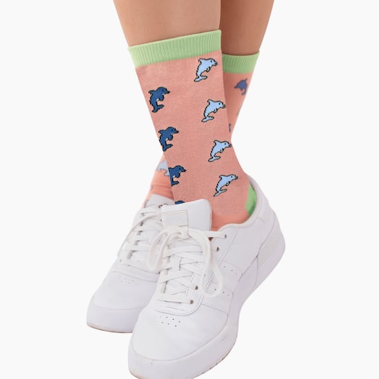 Dames Dolphins Novelty Geprinte Bamboosokken - Image 5