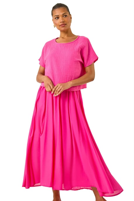 Cotton Top Overlay Midi Dress - Image 1