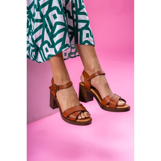 Hush Puppies Georgia Leather Women's Tan Sandals - Image 6