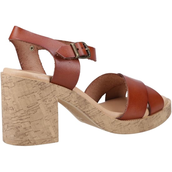 Hush Puppies Georgia Kurk Leer Dames Tan Sandalen - Image 2