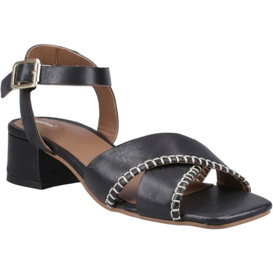 Hush Puppies Lyla Hielend Leer Dames Zwarte Sandalen - Image 1