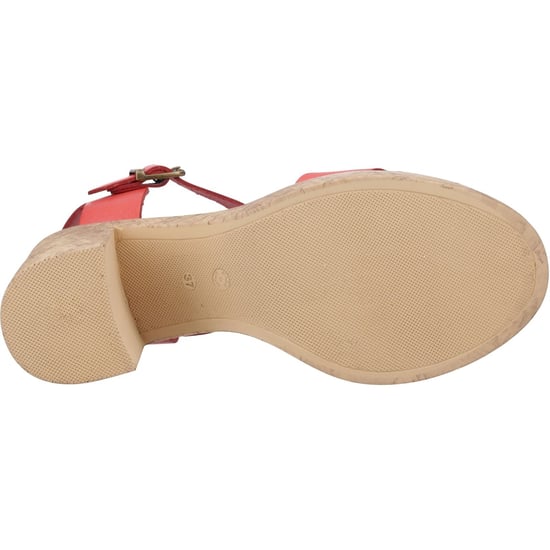 Hush Puppies Georgia Kurk Leren Dames Koraal Sandalen - Image 3