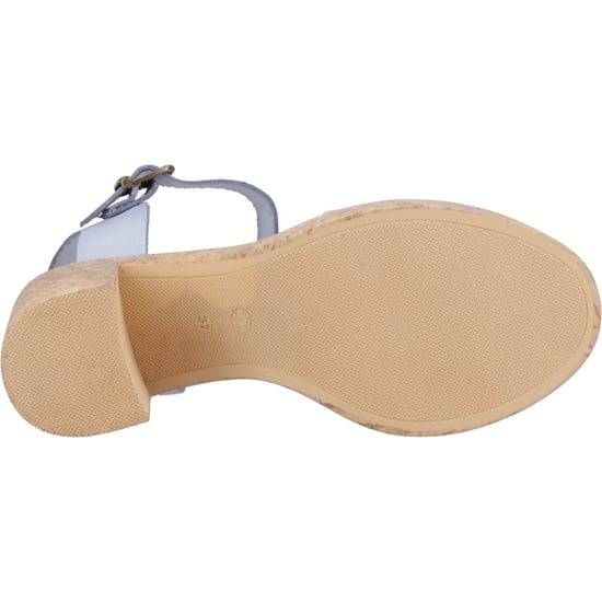 Hush Puppies Georgia Kurk Leer Dames Blauwe Sandalen - Image 3