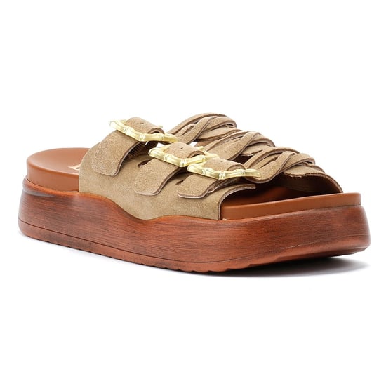 Desert Fleur Gypsum Tennesee Suede Women's Taupe Sandals - Image 2