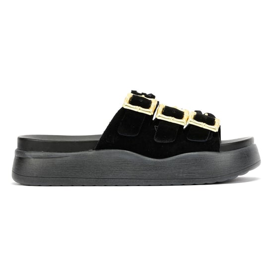 Desert Fleur Gypsum Tennesee Suede Women's Black Sandals - Image 5