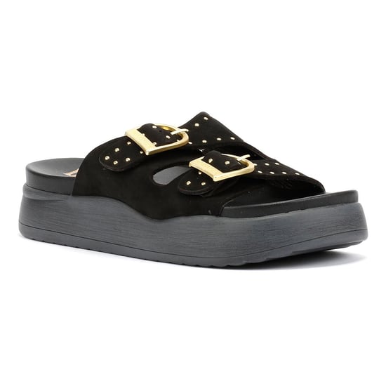 Desert Fleur Girasol Nubuck Women's Black Sandals - Image 2