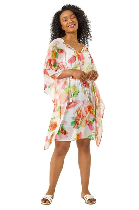 Petite Abstract Print Tie Cover Up - Image 2