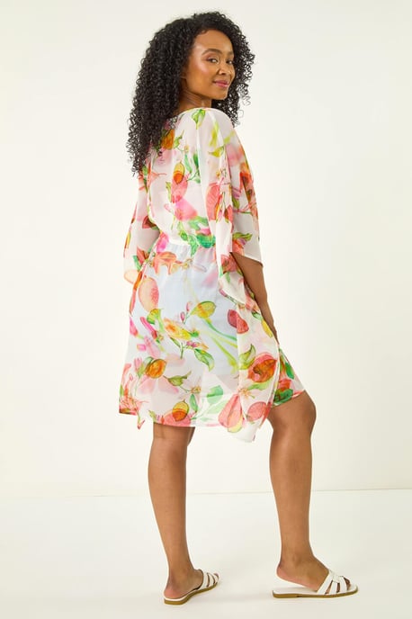 Petite Abstract Print Tie Cover Up - Image 3