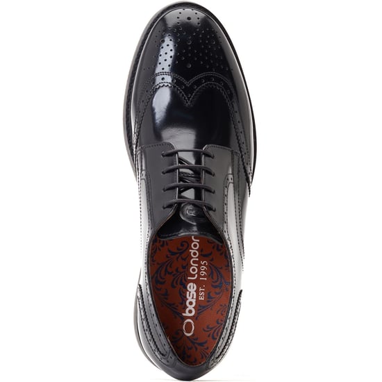 Base London Joe Leather Men's Black Brogues Shoes - Image 4