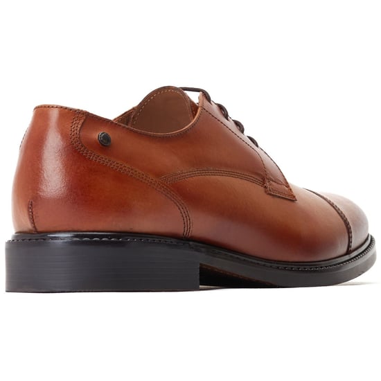 Base London Magnus Leren Herenschoenen In Verbrand Bruin Oxford-Stijl - Image 2