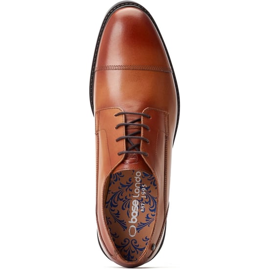 Base London Magnus Leren Herenschoenen In Verbrand Bruin Oxford-Stijl - Image 4