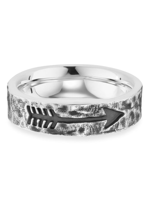 cai Ring 925/- Sterling silver rhodium-plated matt arrow - Image 1