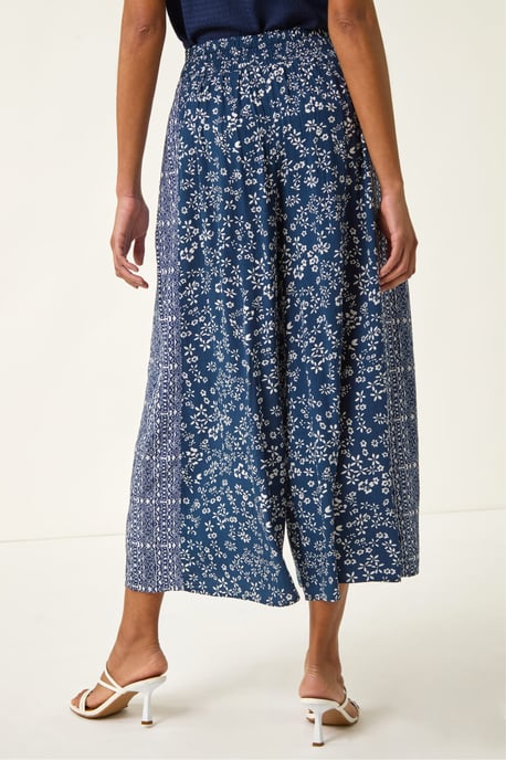 Floral Print Wide Leg Culottes - Image 4