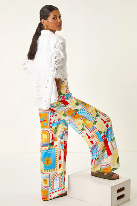 Sunshine Print Wide Leg Trouser - Image 3