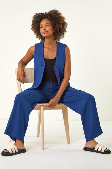 Smart Twill Wide Leg Pocket Trouser - Image 2