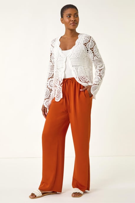 Elastic Waist Wide Leg Pocket Trouser - Image 3