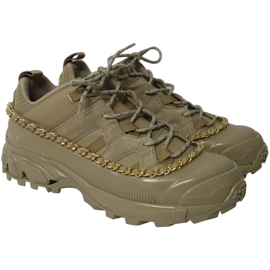 Burberry Gold Chain Arthur Sneakers in Khaki Leather - Image 3