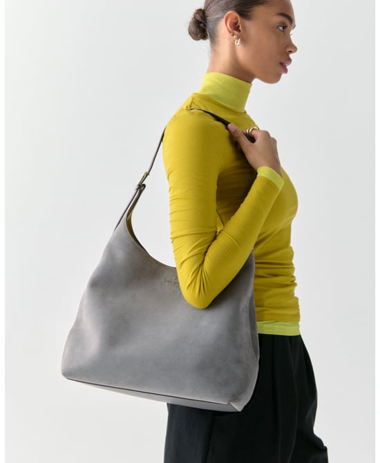 454 Suede Mixed Materials Large Shoulder Bag - Image 2