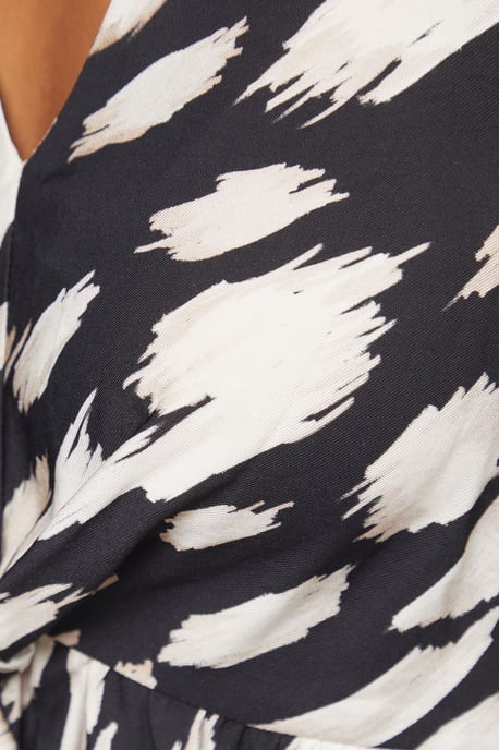 Animal Viscose Tie Front Midi Dress - Image 5
