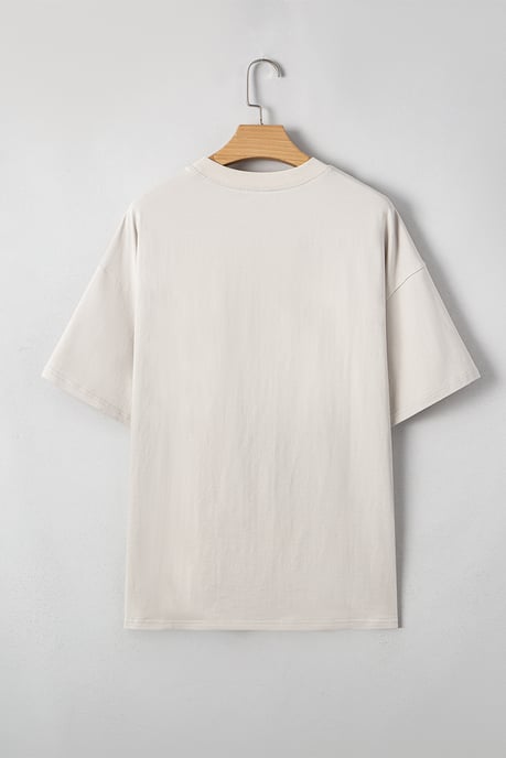 Casual Oversized T-shirt met Grote Strik Bedrukking en Vallen Schouders - Image 4
