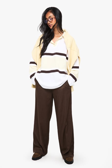 Contrast Collared Detail Rugby Top - Image 3