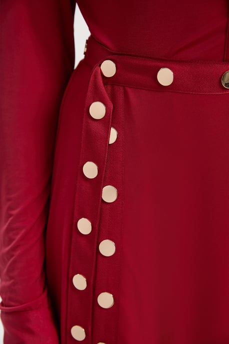 Drapey Crepe Hanky Hem Eyelet Detail Maxi Skirt - Image 4