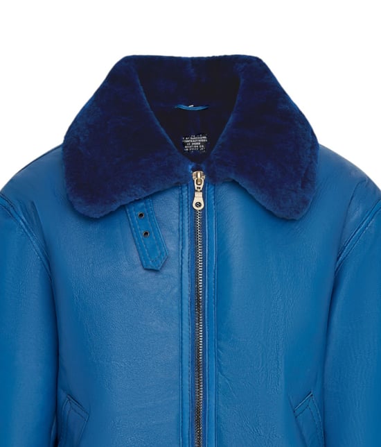 Herrblå B3 Bomber RAF Aviator fårskinnsjacka -Wyndham - Image 5