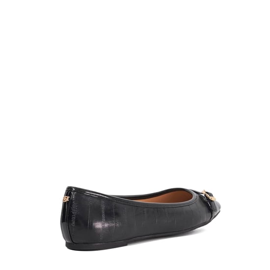 Dune Ladies Habitats - Patent Textured Leather Buckle Detail Ballet Flat - Image 4