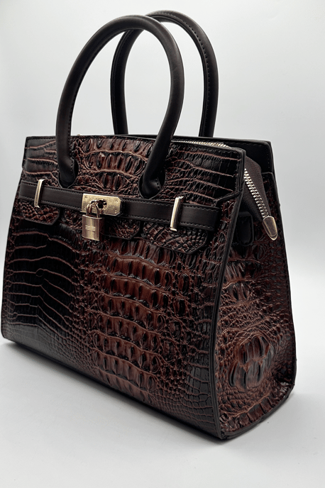Croc Buckle Top Handle Bag - Image 4