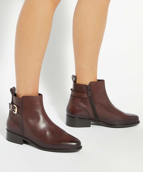 Dune Ladies Padri - Leather Buckle Detail Ankle Boots - Image 3