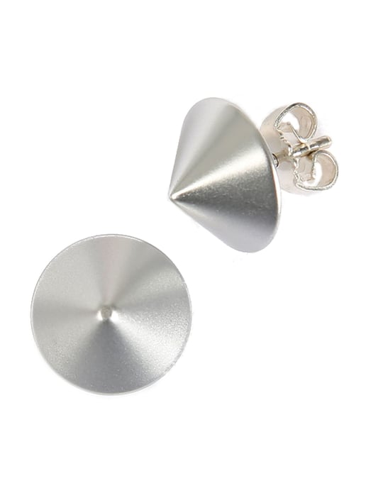 DeMarie Stud earrings Metal anodised aluminium matt/gloss silver - Image 1