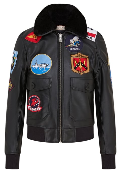 Women's Black A2 Top Gun Leather Bomber Jacket-Springs - Image 2