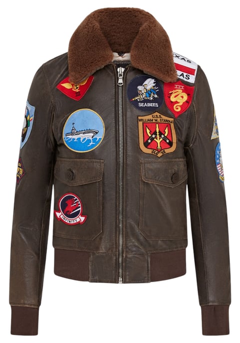 Women's Black A2 Top Gun Leather Bomber Jacket-Kimberley - Image 2