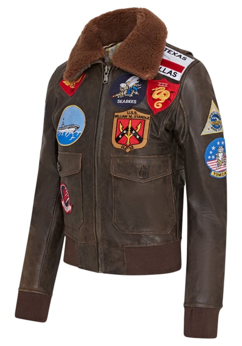 Women's Black A2 Top Gun Leather Bomber Jacket-Kimberley - Image 4