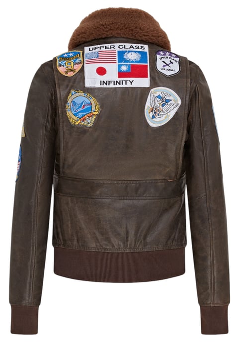 Women's Black A2 Top Gun Leather Bomber Jacket-Kimberley - Image 5
