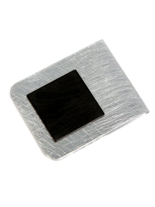 DeMarie Brooch Collar clamp made of brushed + cloudy aluminium - Image 1