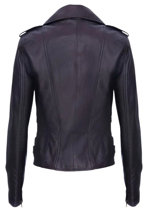 Dames leren paarse Brando bikerjack - Constantia - Image 5