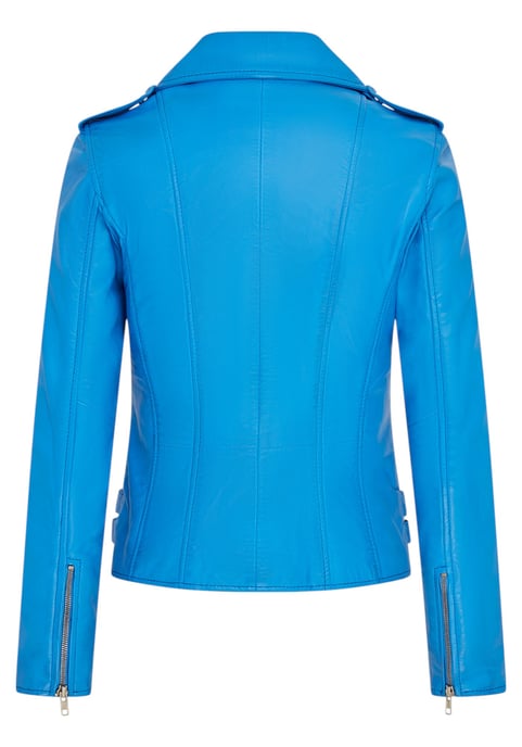 Dames leren blauwe Brando bikerjack - Constantia - Image 5