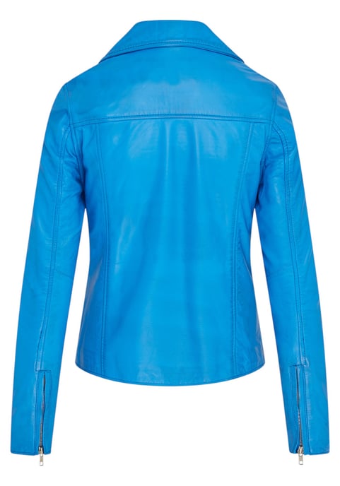 Dames Blauw Classic Brando Biker Leren Jack - Broome - Image 4