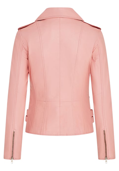 Dames leren babyroze Brando bikerjack - Loddon - Image 4