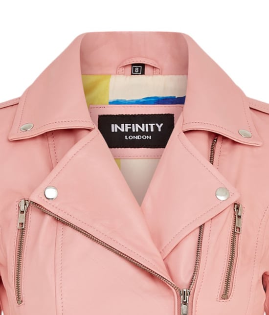 Dames leren babyroze Brando bikerjack - Loddon - Image 5