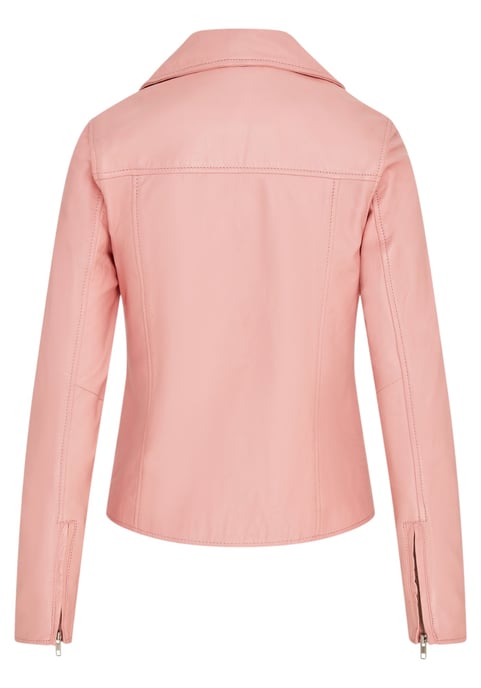 Women's Baby Pink Classic Brando Biker Leather Jacket - Soweto - Image 5