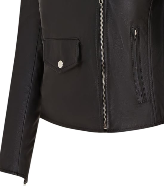 Dames zwarte klassieke Brando biker leren jas - Broome - Image 6