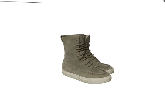 Common Projects Tournament High Top Shearling Sneakers i grå mocka - Image 3