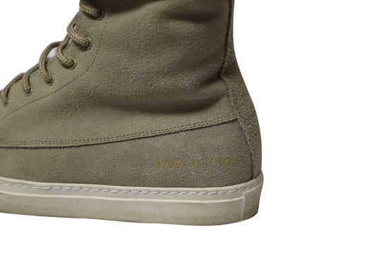 Common Projects Tournament High Top Shearling Sneakers i grå mocka - Image 6
