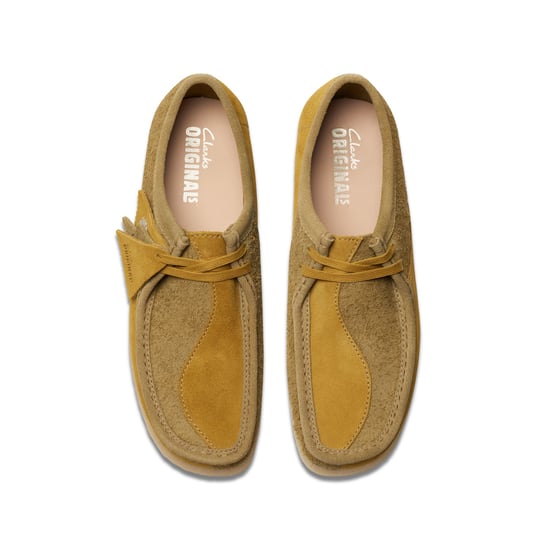 Men's Clarks Originals Wallabee Shoes in olive - Image 6